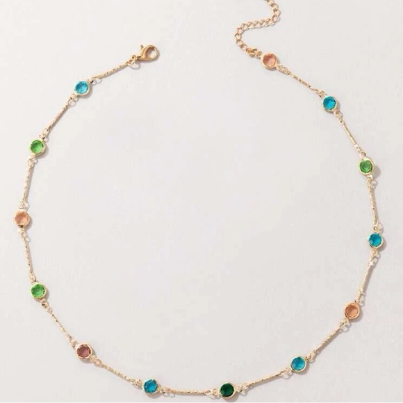 Multicolored Crystal Necklace - Picture 2 of 5